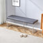 Banc décoratif 51,5 po en similicuir contemporain en acier inoxydable pour banc d'entrée, facile à assembler