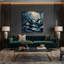 Oiseaux, art mural sur toile grise-2033145793