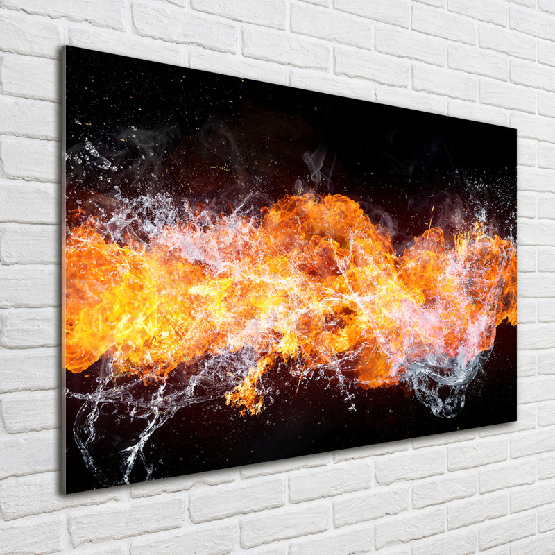 Fire Versus Water - No Frame Print on Glass