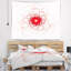 Fleur pleine fleur fractale en tapisserie rouge-28509137