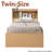 Twin-Size Storage Platform Bed with Bookcase Headboard and 3-Drawers for Clothing, -116069028