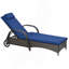 Chaise longue d'extérieur en osier à dossier réglable à 5 niveaux avec roulettes, coussin et appui-tête Outsunny-525639365-525639370