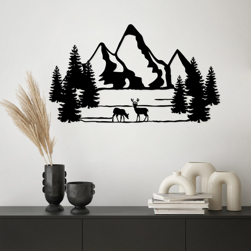 Stylish Decorative Metal Wall Accessory, Black, 15.7 x 27.6 inches | 100% Metal, Thickness: 0.06 inches | Lightweight (1.9 lbs), Easy to Hang | Perfect for Home Decor & Modern Aesthetics, Durable and Elegant Design