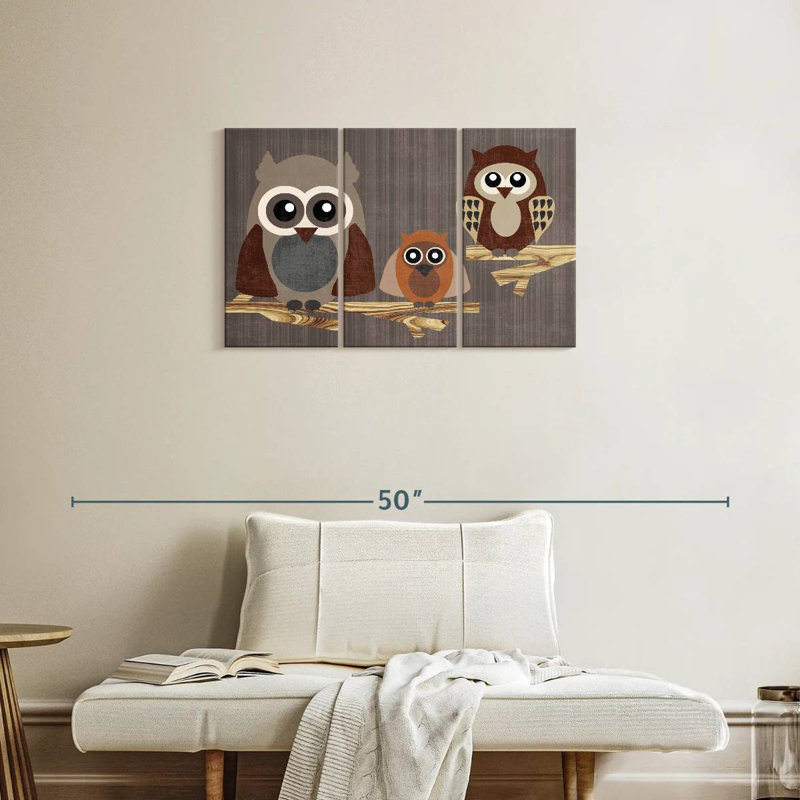 Brampt Three Owls, 20" H x 33" W