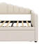 Lit de jour simple rembourré avec couchette escamotable à hauteur réglable, ports USB et Type-C et 2 compartiments de rangement latéraux-514184506