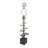 D14x29.5" Smoke Agate-Slice Table Lamp W/ Marble Base