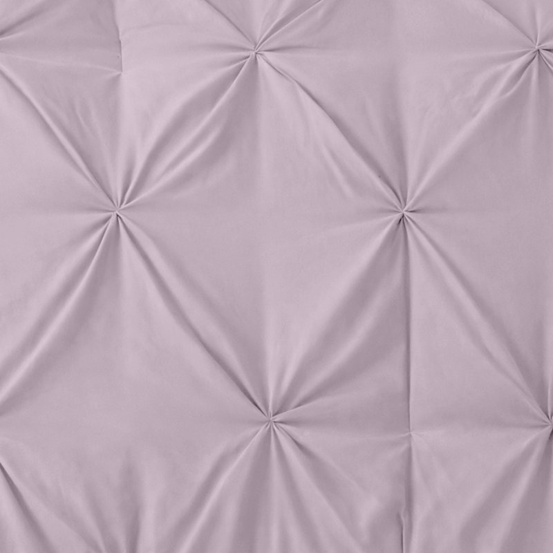 Microfiber Pintuck Duvet Cover Set – 2 Pillowcases, Blush Pink, Double Duvet Cover + 2 Standard Pillowcases