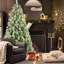 5FT Christmas Tree With 51 Pine Cones – 694 Tips, Mixed PVC & Hard Needle Branches, Hinged Structure For Easy Setup, Sturdy Metal Stand – Realistic Full Holiday Tree-118032756