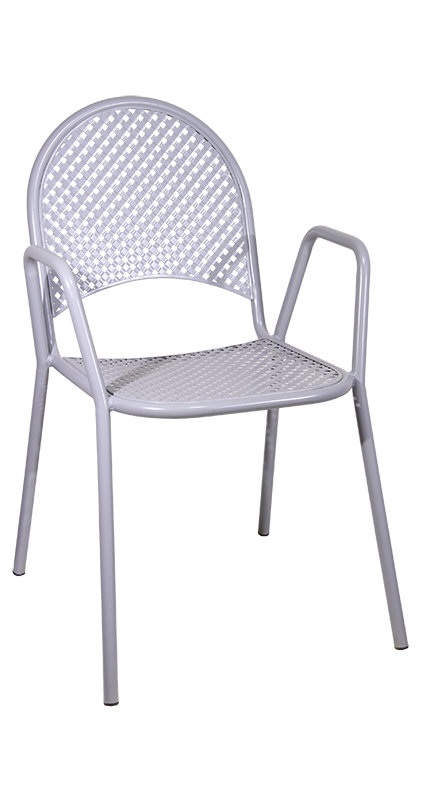 Chaise de patio empilable, Gris clair