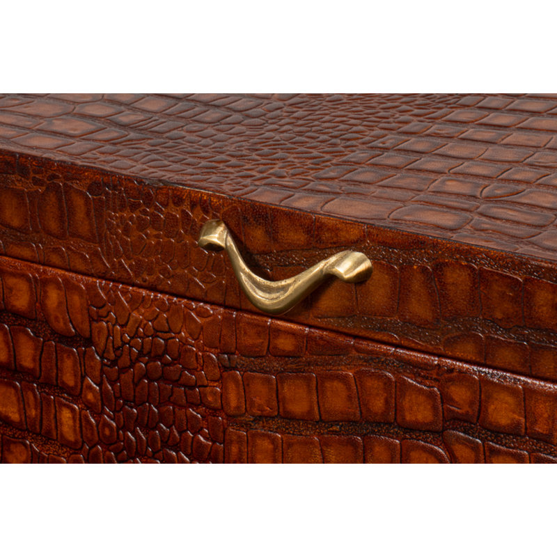 Shagreen Handmade Decorative Trunk, Brown