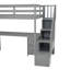 Lit mezzanine simple avec bureau et rangement double, fini gris avec capacité de rangement