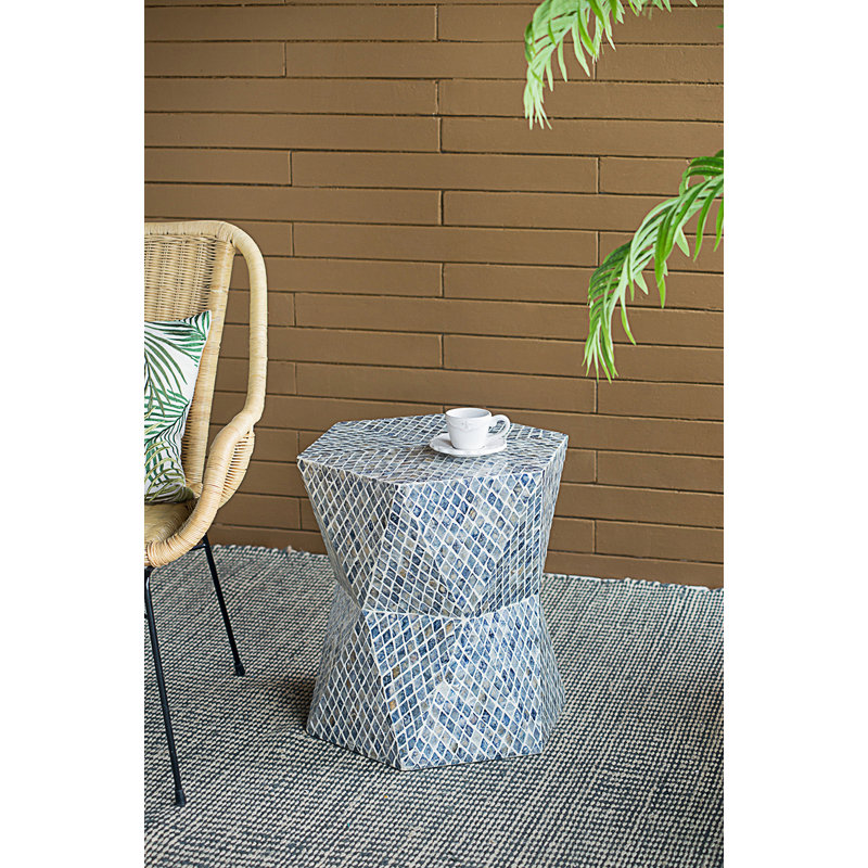 Tabouret de jardin Hexagonal Tapered Capiz