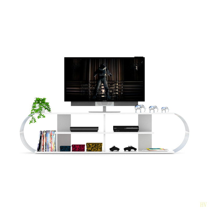 Meuble télé Mid-Century, Blanc