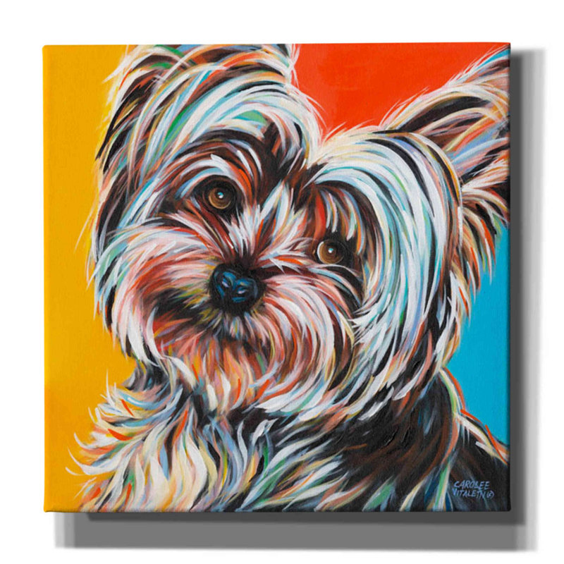 Sweet Yorkie II - reproduction d'art sur toile tendue, H 37 po x l 37 po x P 1,5 po