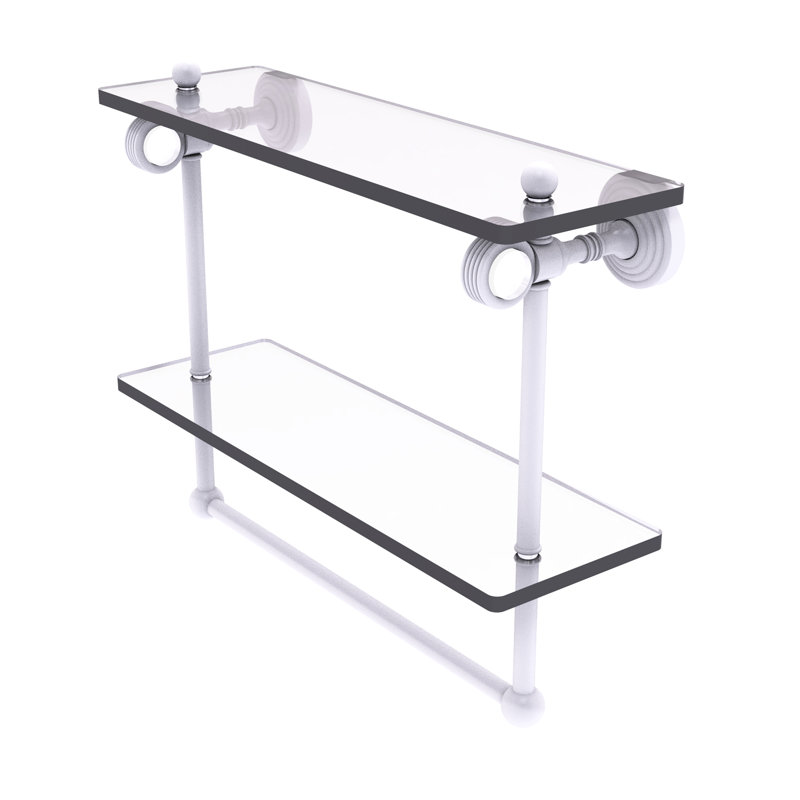 Étagère à 2 niveaux Jarrell, H 13 po x l 16 po x P 5,12 po, Blanc mat
