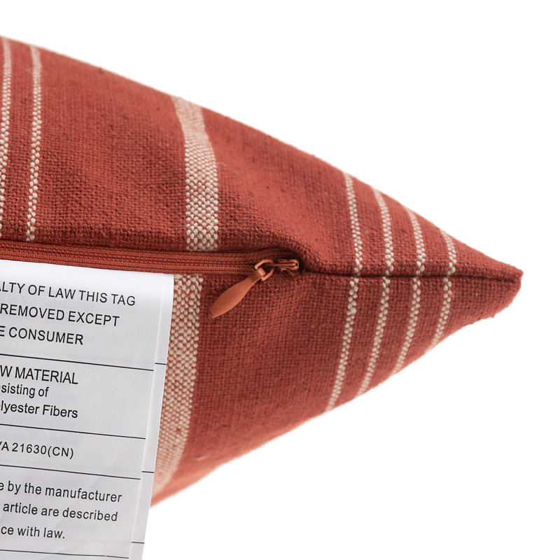Burlap Square Pillow Cover, Rust