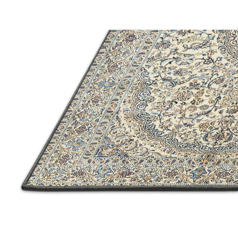 Tapis traditionnel gris / noir Cundick, Rectangle 2 pi x 5 pi