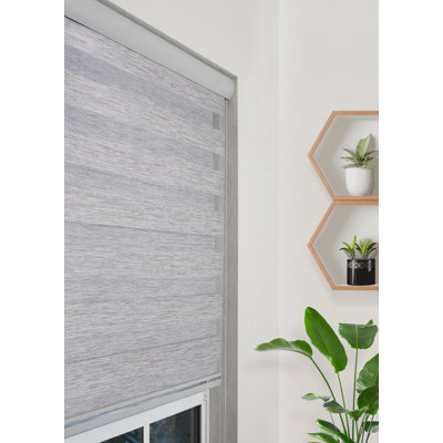 PINECREST HOME GOODSCustom-Cut Size Zebra Blinds for Indoor Windows Light Filtering & Room Darkening Shades ( Grey Color ) ( Height 78 inch ) ( Width 46 inch )