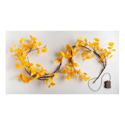 Indoor/ Outdoor Battery-Operated Lighted Ginkgo Garland