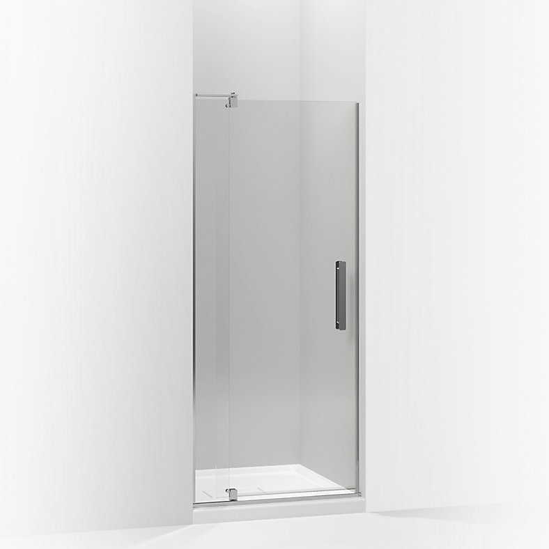Revel 31.125'' x 70'' Pivot Shower Door with CleanCoat Technology, Bright Polished Silver