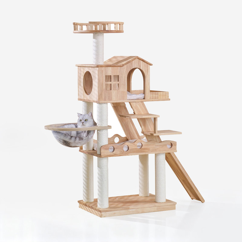 Solid Wood Large Cat Tree