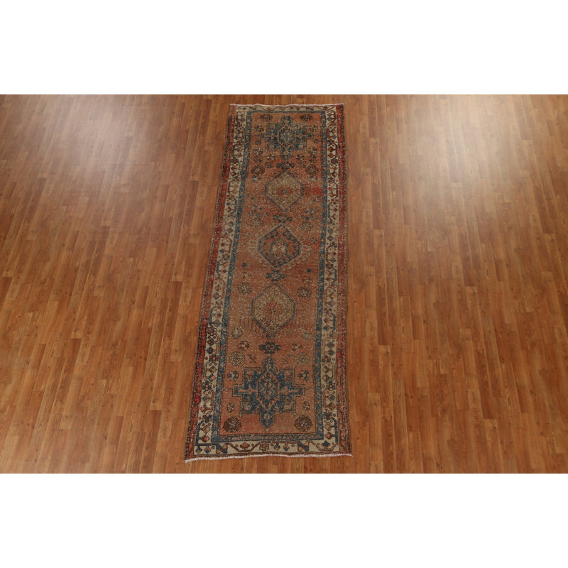 Tapis de couloir géométrique rétro 4 x 10