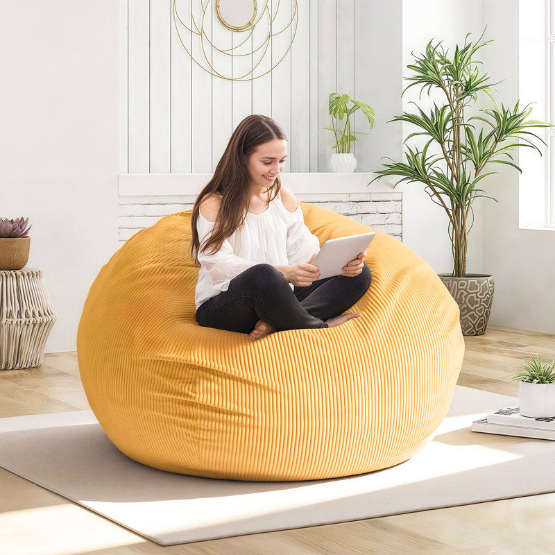 Fauteuil à billes très grand jaune