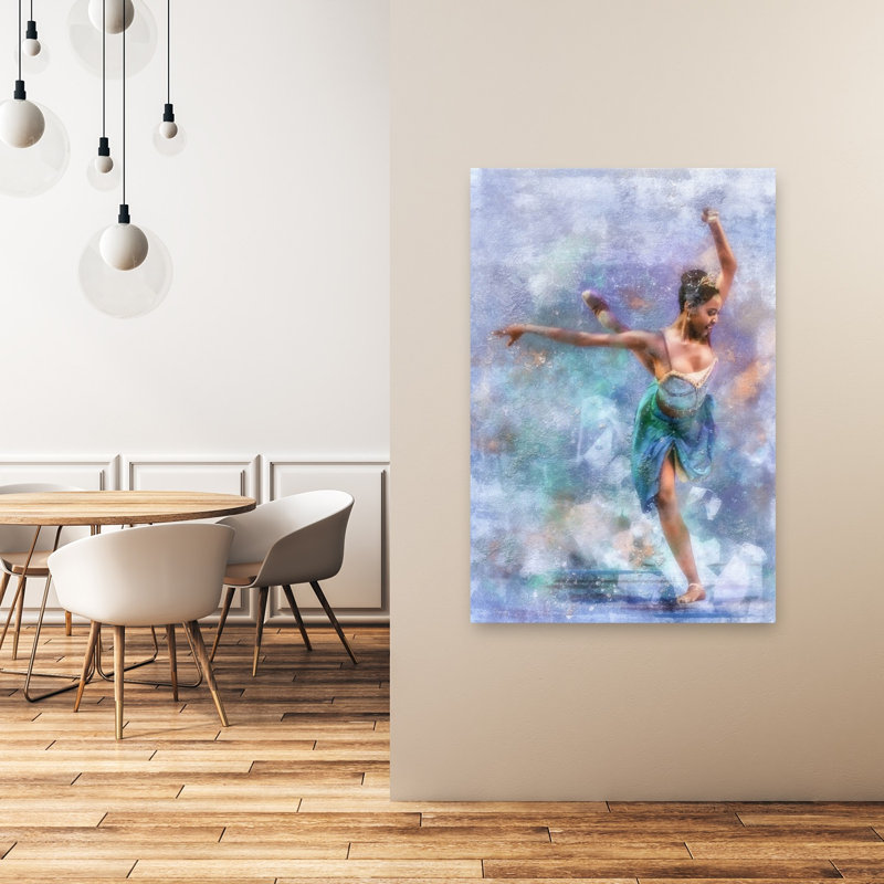 Affiche murale abstraite et élégante représentant une danseuse de ballet onirique, H 48 po x l 32 po