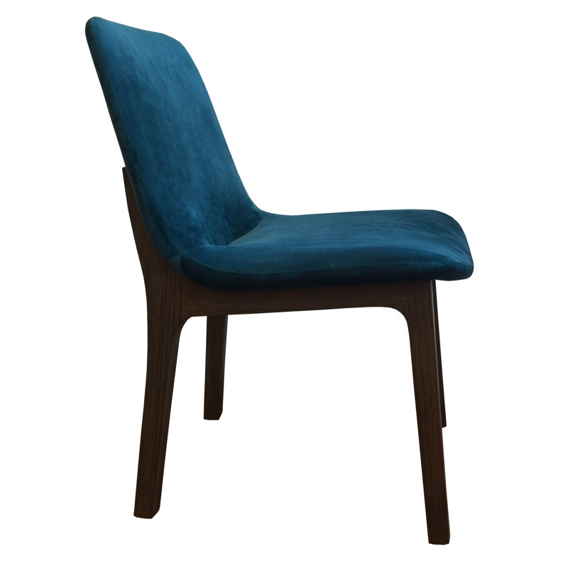 Chaise d’appoint rembourrée en bleu velours Vardy