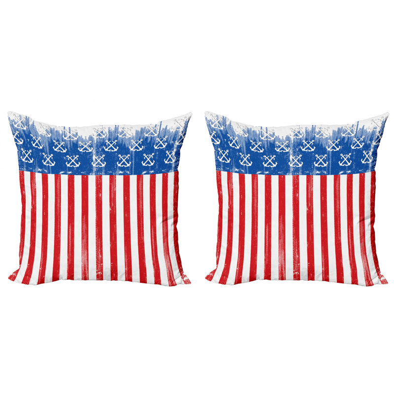 Ensemble de 2 coussins décoratifs Ambesonne USA, 20 po X 20 po