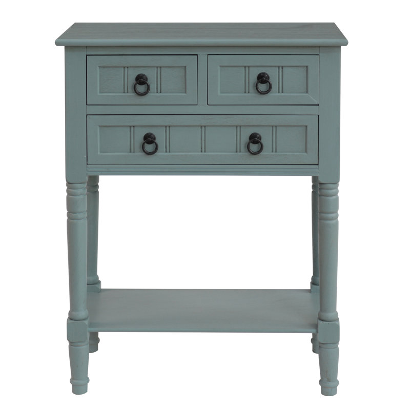 Bertero 24'' Console Table, Antique Ice Blue