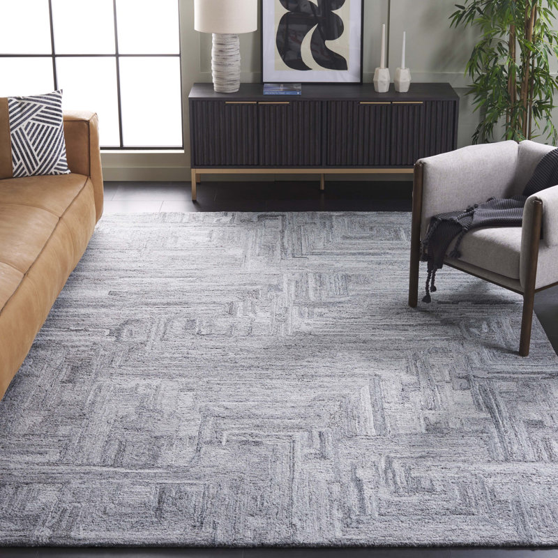Quirt Abstract Hand Tufted Performance Abstract Rug, Rectangle 8' x 10'