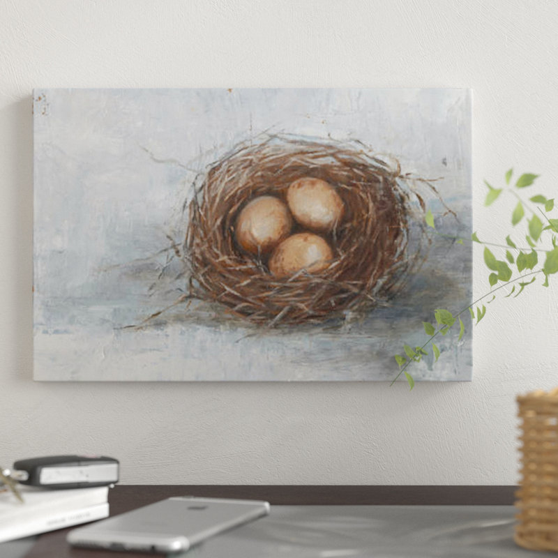 «Rustic Bird Nest II», impression sur toile, H 18 po x l 26 po x P 1,5 po, Toile tendue, Pas de tapis
