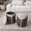 Repose-pieds deux tons avec rangement ou tabouret de coiffeuse, brun