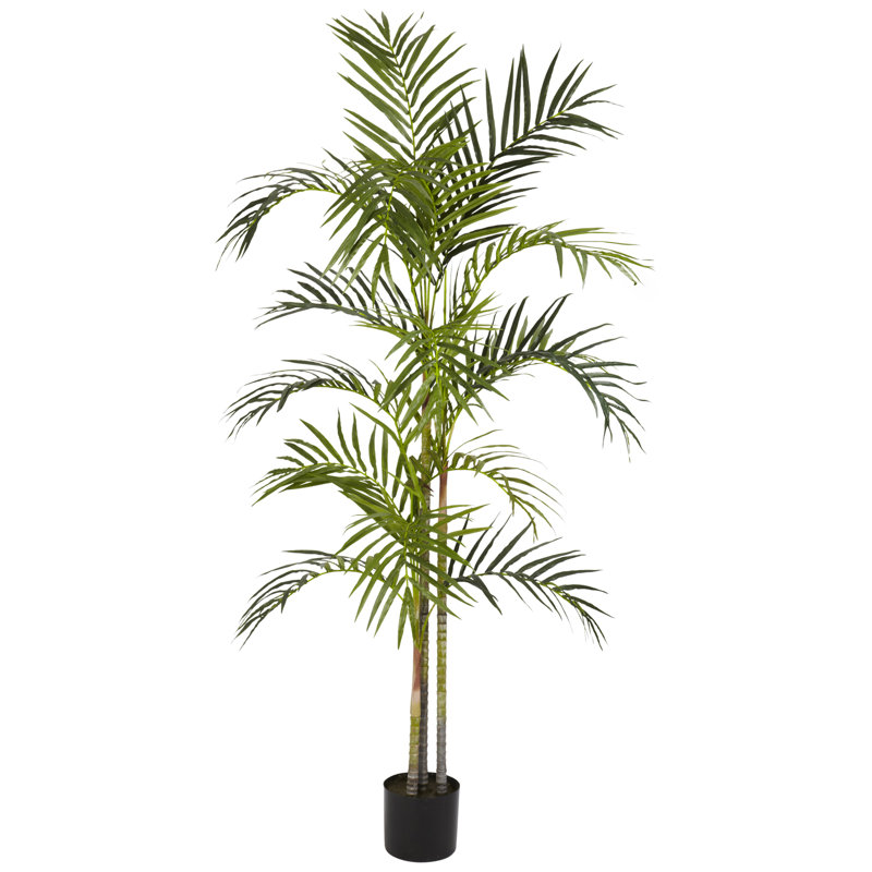 Faux Palm Tree in Planter, 60" H x 24" W with 438 Leaves