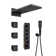 4-Function Digital Display 22" Wall-Mount Thermostatic Complete Shower System with 3 Body Jets
