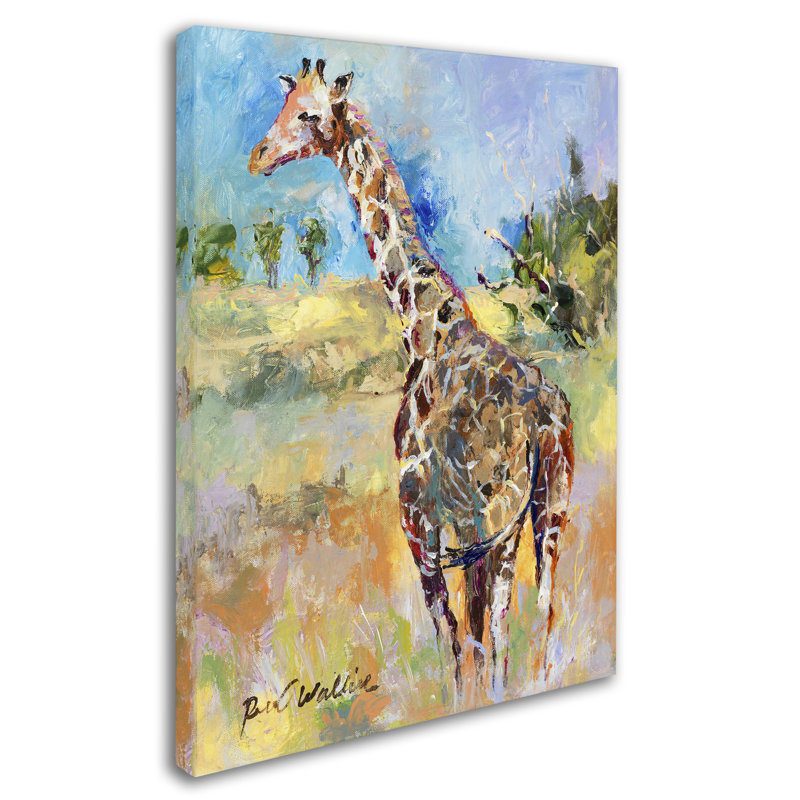 « giraffe », reproduction sur toile, H 19 po x l 14 po x P 2 po, Pas de tapis, Toile tendue