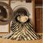 Tapis abstrait moderne et contemporain lavable à la machine Wyndmoor Christmas - beige-898270292