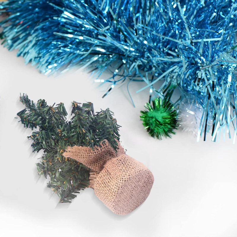 5 pièces, mini arbre de Noël artificiel, arbre de Noël de table avec base en lin, parfait pour les décorations de Noël, la maison, la cuisine (3 pièces 7,87 po et 2 pièces 11,81 po)