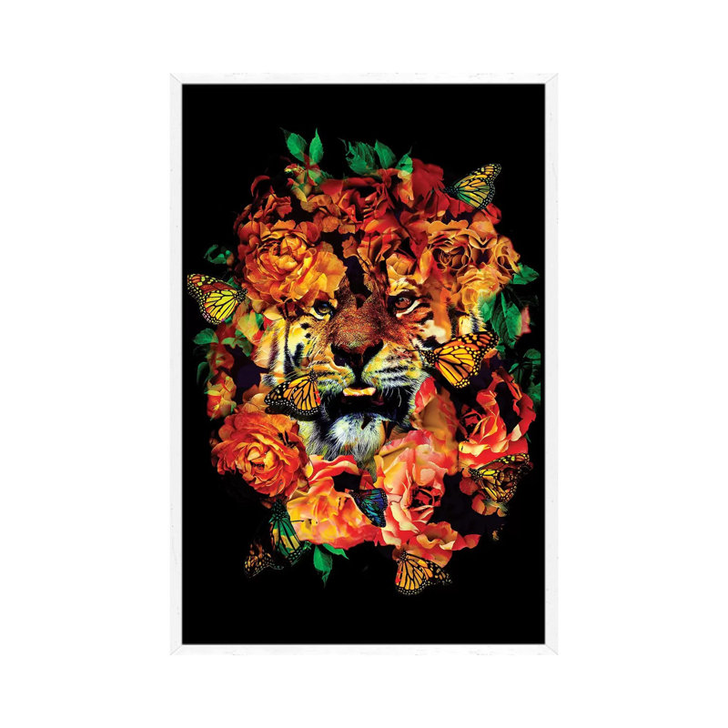 Wild Flowers by Nicebleed - Print on Canvas, 66.04cm H x 45.72cm W x 3.81cm D, White Framed