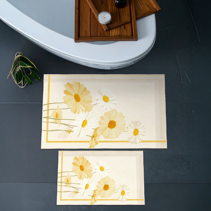 Ultra-Soft Bathmat Set (2 Pieces), Beige, 19.7 x 23.6 inches & 23.6 x 39.4 inches | 100% Polyester, 650 g/m², 0.2 in Pile Height | Non-Slip Dot Base, Machine Washable, Perfect for Bathroom Comfort & Safety