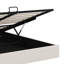 Grand lit plateforme avec finition rembourrée et système de rangement à levage hydraulique-745851499