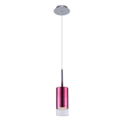 Modern Fuchsia Chandelier, 3.9 in Diameter x 47.2 in Height | Elegant Glass Body, 1 x 7W LED Socket | 4000K, 735 Lm | Perfect for Contemporary Living Spaces, Dining Rooms & Novelty Decor | Bulb Not Included
