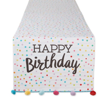 Nunn Polka Dots 100% Cotton Birthday Table Runner