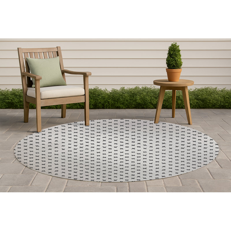 Tapis d'extérieur antidérapant Criss Cross, Rond 5 pi