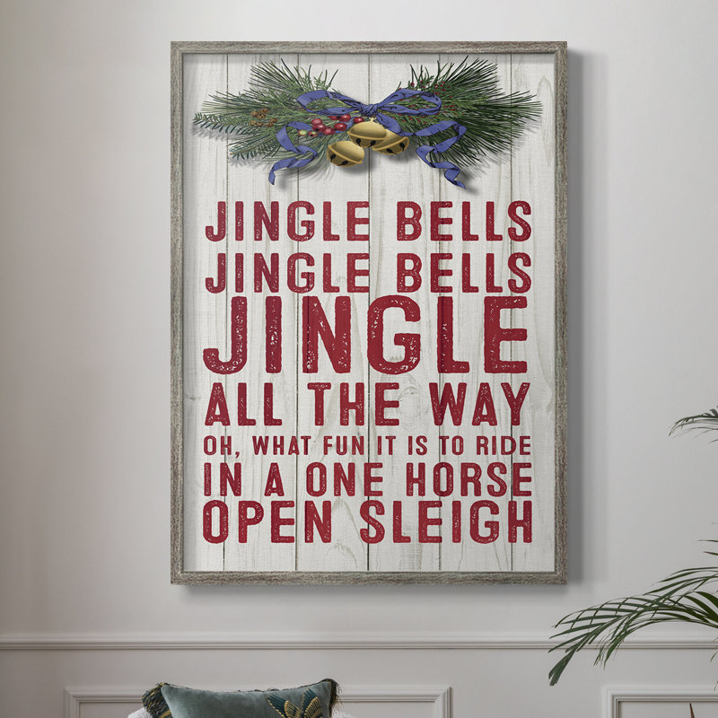 «Jingle All The Way», reproduction encadrée - bois massif, H 15 po x l 12 po