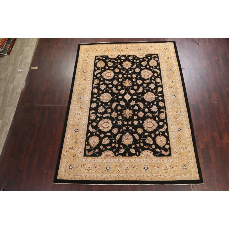 Tapis oriental à teinture végétale Chobi Peshawar Zetta noué à la main 9 x 12