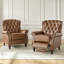 Fauteuil inclinable manuel en cuir véritable de 34,5 po de largeur Amaira (ensemble de 2)-67306413