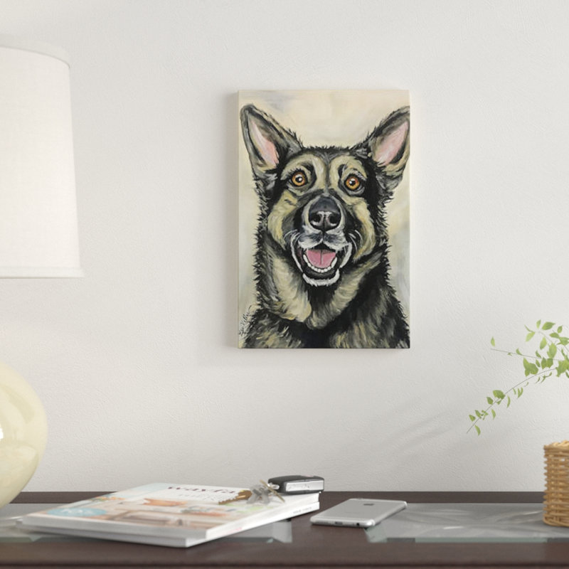 « german berger on crème », impression sur toile, H 12 po x l 8 po x P 0,75 po, Toile tendue