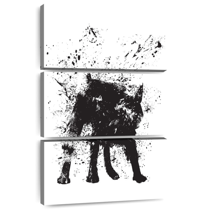 Brampt Black Abstract Dog, 74" H x 48" W